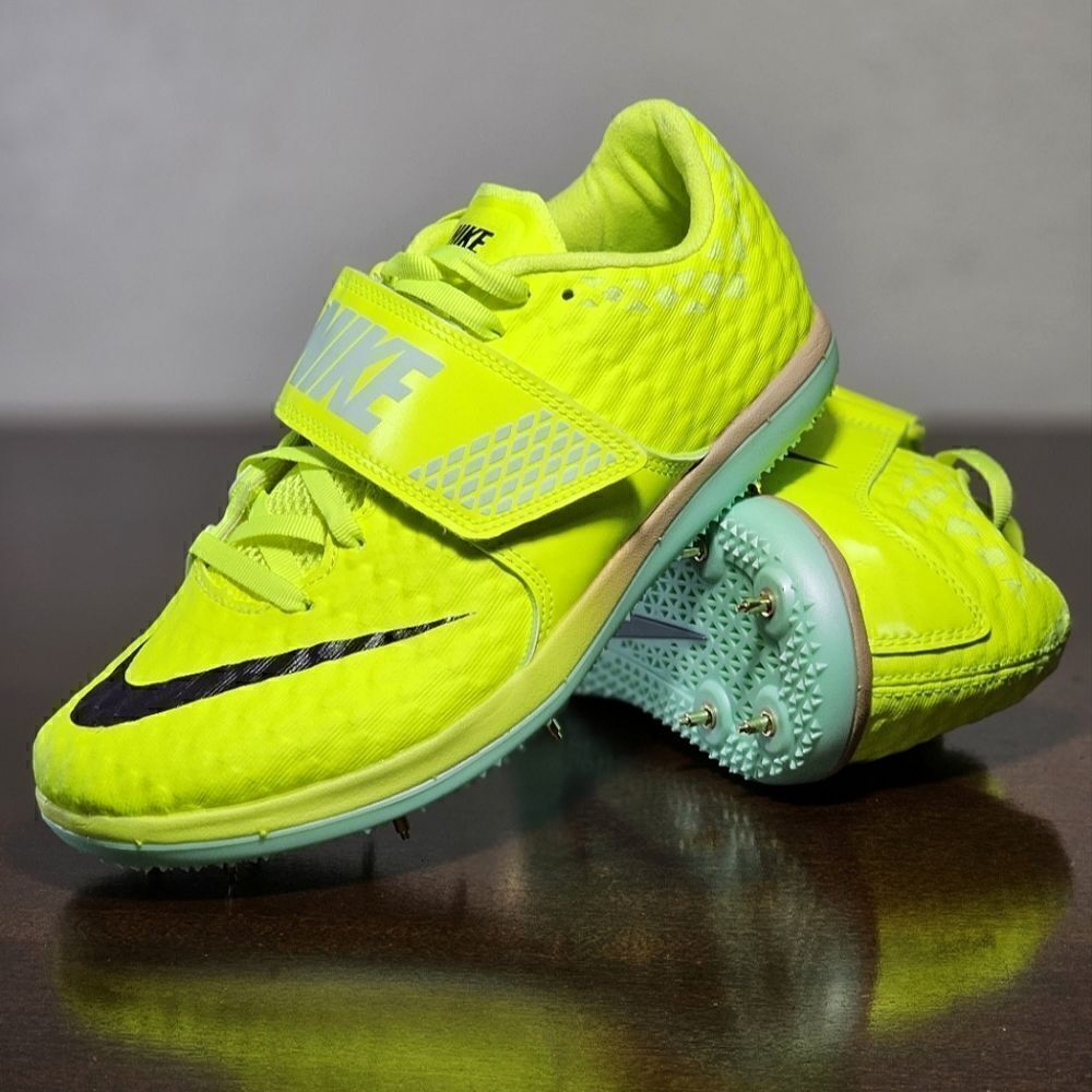 Nike High Jump HJ Elite Track Spikes Shoes Volt Mint Black Women's 6.5 DR992-700